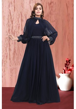 Navy Blue Georgette Exclusive Gown